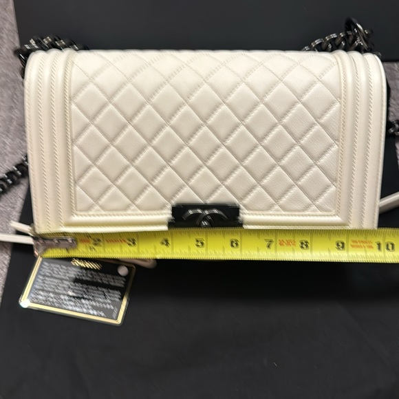 Authentic Chanel Ivory Black Boy Flap Bag - Picture 13 of 15